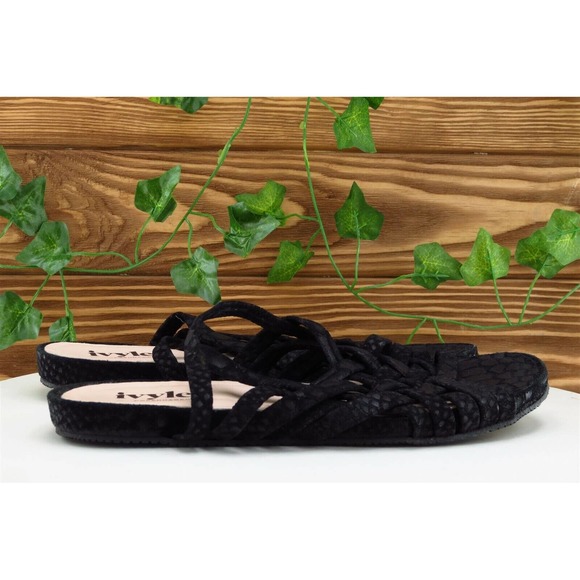 Ivylee Copenhagen Sz 38 M Black Slide Leather Women Sandals - Picture 4 of 7